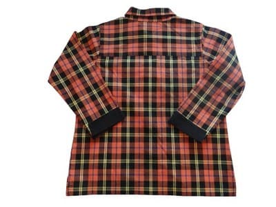 Women's Long Sleeve Plaid Button-Up Shirt with Rhinestone Spider Detail - Thumbnail 9