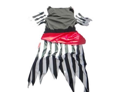 Women's Pirate Black, Red, and White Striped Costume Dress - Thumbnail 4