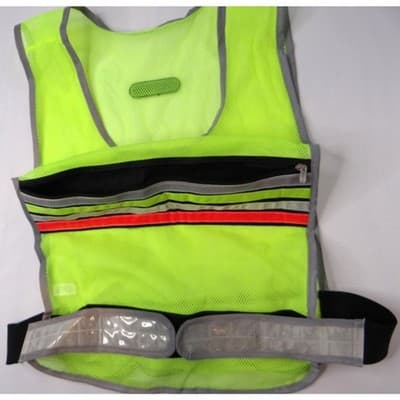 High Visibility Reflective Safety Vest Lime Green Mesh Multiple Pocket Closure - Thumbnail 4