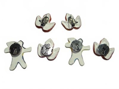 Handmade Ceramic Fall-Themed Button Covers & earrings - Thumbnail 4