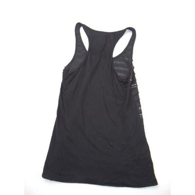 Y2K Candy Rain Womens Black Ruffle Sequin Racerback Tank Top Size L Slim Fit - Thumbnail 5