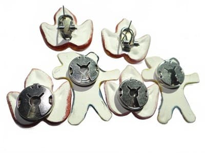 Handmade Ceramic Fall-Themed Button Covers & earrings - Thumbnail 6