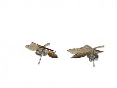Red Maple Leaf Shaped Earrings - Thumbnail 5