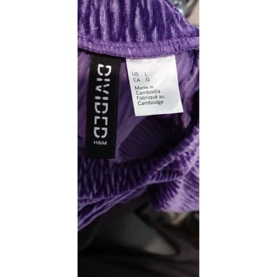 H&M Divided Purple Textured Mock Neck Long Sleeve Mini Dress Size L - Thumbnail 6