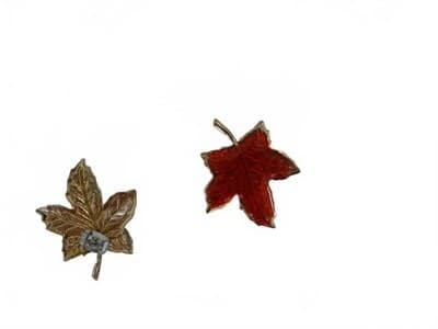 Red Maple Leaf Shaped Earrings - Thumbnail 6
