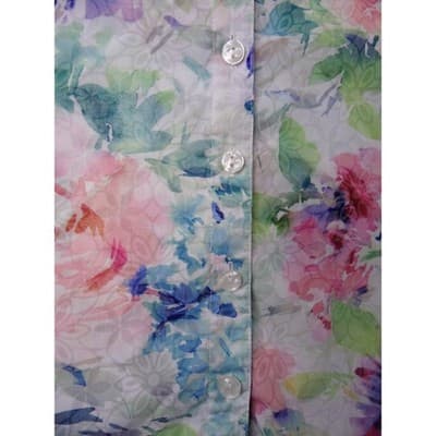 Alfred Dunner Petite Floral Print Short Sleeve Button Up Shirt Women's PS - Thumbnail 3