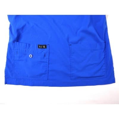 Koi Basics Royal Blue V Neck Scrub Top Short Sleeve Shirt Women's XS - Thumbnail 2