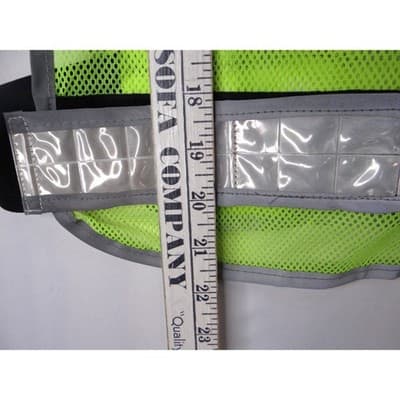 High Visibility Reflective Safety Vest Lime Green Mesh Multiple Pocket Closure - Thumbnail 7