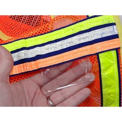 Kids Safety Vest High Visibility Orange Mesh Reflective Tie Closure Set of 2 - Thumbnail 3