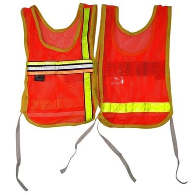 Kids Safety Vest High Visibility Orange Mesh Reflective Tie Closure Set of 2 - Thumbnail 5