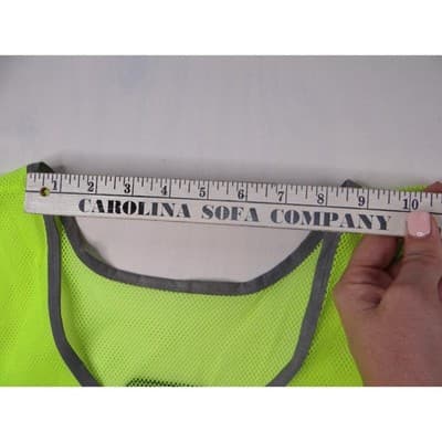 High Visibility Reflective Safety Vest Lime Green Mesh Multiple Pocket Closure - Thumbnail 10