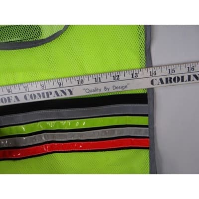High Visibility Reflective Safety Vest Lime Green Mesh Multiple Pocket Closure - Thumbnail 6