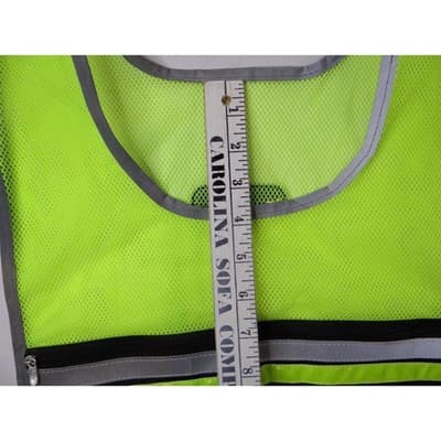 High Visibility Reflective Safety Vest Lime Green Mesh Multiple Pocket Closure - Thumbnail 9