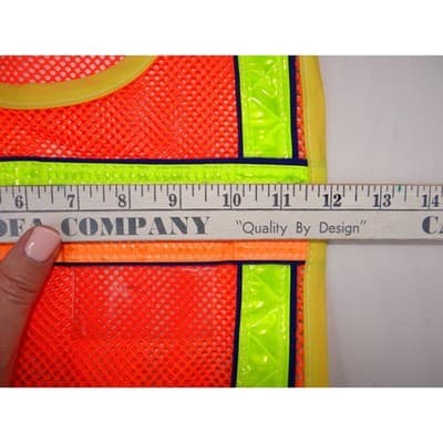 Kids Safety Vest High Visibility Orange Mesh Reflective Tie Closure Set of 2 - Thumbnail 8