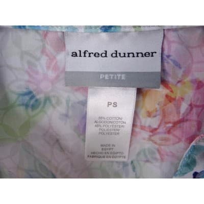 Alfred Dunner Petite Floral Print Short Sleeve Button Up Shirt Women's PS - Thumbnail 2