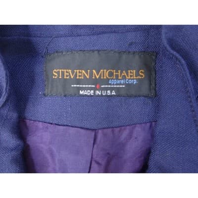 Vintage 2 piece Steven Michaels Skirt Suit Classic Navy Blue Made in USA Classic - Thumbnail 4