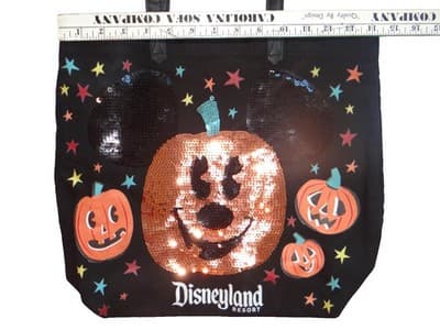Disneyland Resort Halloween Tote Bag with Sequin Pumpkin and Mickey Ears - Thumbnail 4