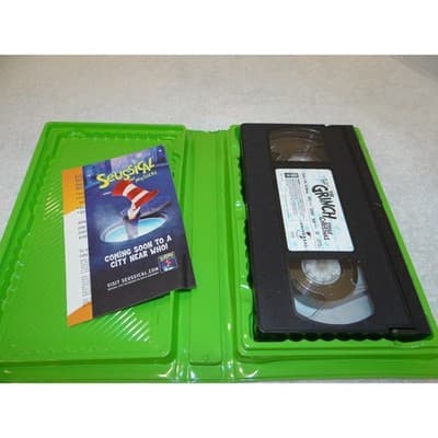 How The Grinch Stole Christmas VHS Jim Carrey Green Clamshell Case 2000 PG - Thumbnail 5