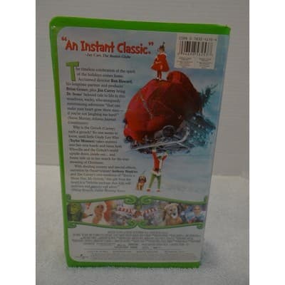 How The Grinch Stole Christmas VHS Jim Carrey Green Clamshell Case 2000 PG - Thumbnail 4