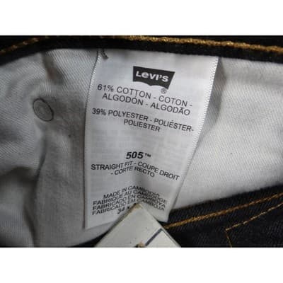 Altered Custom Levi Strauss 505 Mens Black Straight Fit Jeans Size 34x24 - Thumbnail 2