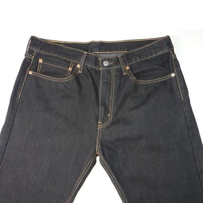 Altered Custom Levi Strauss 505 Mens Black Straight Fit Jeans Size 34x24 - Thumbnail 4