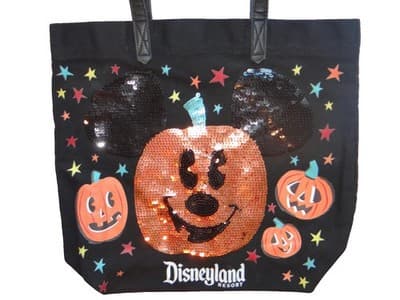 Disneyland Resort Halloween Tote Bag with Sequin Pumpkin and Mickey Ears - Thumbnail 2