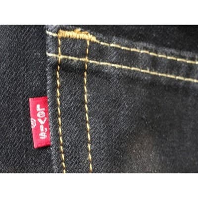 Altered Custom Levi Strauss 505 Mens Black Straight Fit Jeans Size 34x24 - Thumbnail 13