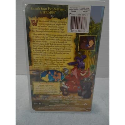 Walt Disney Tarzan VHS 2000 Clamshell Case THX Certified G Rated Animated - Thumbnail 3