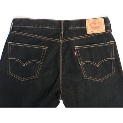 Altered Custom Levi Strauss 505 Mens Black Straight Fit Jeans Size 34x24 - Thumbnail 7