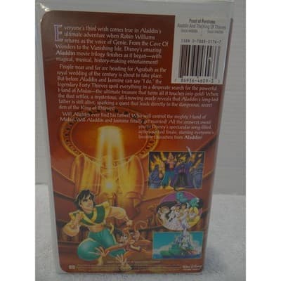 Disney Aladdin and the King of Thieves VHS Robin Williams Clamshell 1996 - Thumbnail 3