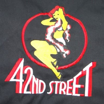 Vintage Black 42nd Street Pin-up Girl Embroidered Work Shirt Mens Dennis XL - Thumbnail 4
