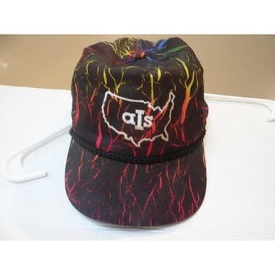 Vintage Multicolor AIS Automotive Cap with USA Map Design - Thumbnail 5