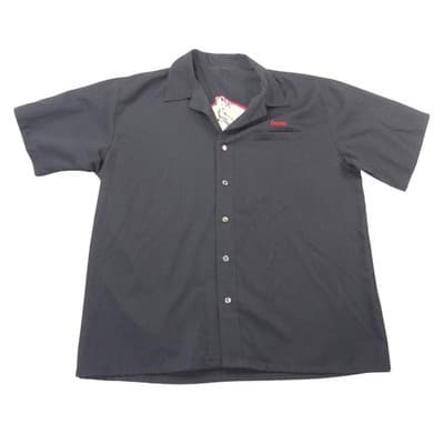 Vintage Black 42nd Street Pin-up Girl Embroidered Work Shirt Mens Dennis XL