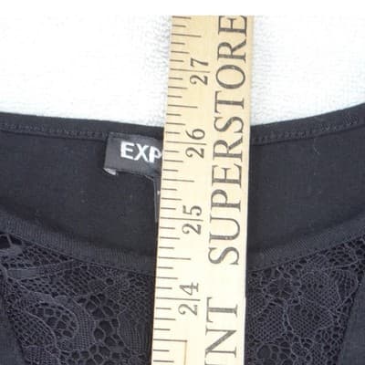 Express Womens Black Lace V-Neck Long Sleeve Snap Bottom Bodysuit Size S - Thumbnail 5