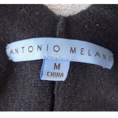 Antonio Melani Womens Black Textured Metallic Knit Shrug Bolero Cardigan Size M - Thumbnail 2