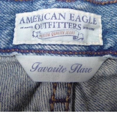 American Eagle Outfitters Favorite Flare Jeans Light Wash Blue 100% Cotton 14 - Thumbnail 2