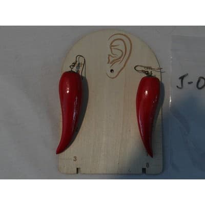 Red Chili Pepper Dangle Earrings Fun Novelty Food Jewelry - Thumbnail 2