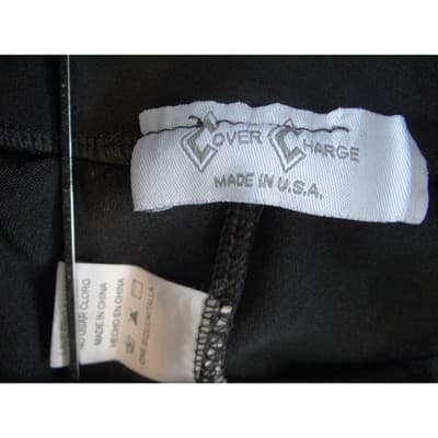 Cover Charge Black Floral Lace Overlay Leggings High Waisted Button Detail - Thumbnail 2