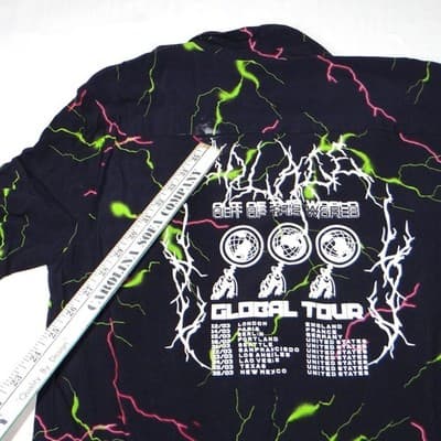 Collusion Mens Lightning Bolt Global Tour Graphic Short Sleeve Shirt Navy Small - Thumbnail 5