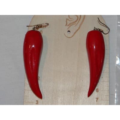 Red Chili Pepper Dangle Earrings Fun Novelty Food Jewelry - Thumbnail 5