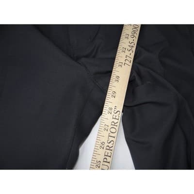 Haggar Mens Straight Fit Dress Pants Black 32x30 Polyester Flat Front Trousers - Thumbnail 8