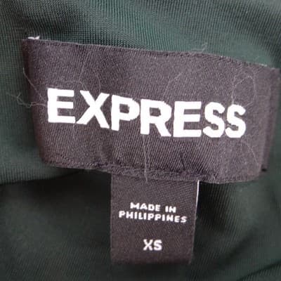 Express Womens XS Emerald Green Velvet Ruched Asymmetrical Tulip Hem Skirt - Thumbnail 2