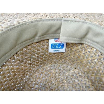 Womens Straw Cowboy Hat Woven Patterned Band Made in USA Small - Thumbnail 5