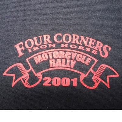Vintage Hanes Beefy-T 2001 Four Corners Motorcycle Rally Pocket T-Shirt Mens Lrg - Thumbnail 4