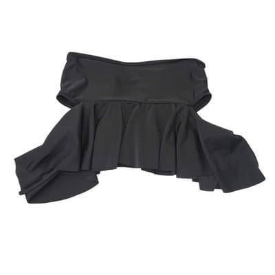 Womens Black Bandeau Peplum Ruffle Bikini Top Small Strapless Swimwear - Thumbnail 3