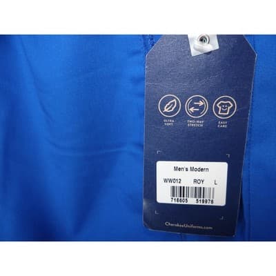 Men's Medical Scrubs Blue Elastic Waist Pants - NWT - Size Large - Thumbnail 5