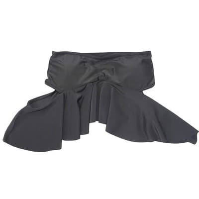 Womens Black Bandeau Peplum Ruffle Bikini Top Small Strapless Swimwear