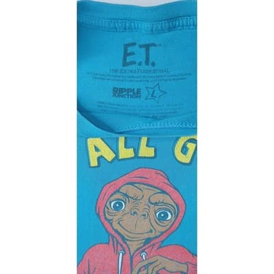 ET The Extra Terrestrial T Shirt Mens Graphic Tee Blue Ripple Junction - Thumbnail 2