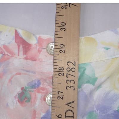 Alfred Dunner Vintage 90s Floral Button Front Midi Skirt Pastel Women Size 14 - Thumbnail 5