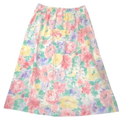 Alfred Dunner Vintage 90s Floral Button Front Midi Skirt Pastel Women Size 14 - Thumbnail 3